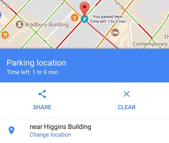 Google Maps parking